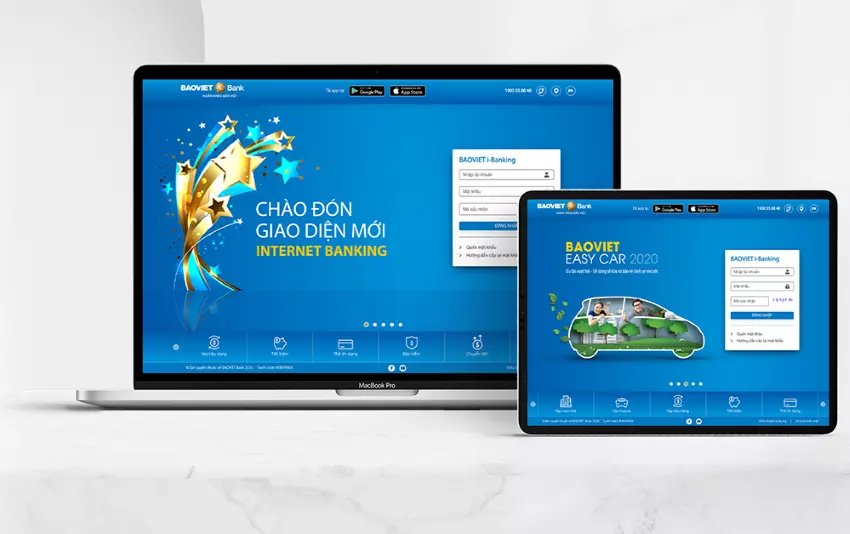 Eye-catching interface of BAOVIET Bank developed by Hyperlogy team