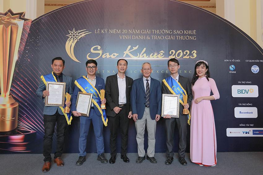 Hyperlogy team and Mr Mai Liem Sao Khue 2023 Hyperlogy team and Mr Mai Liem Truc Former Permanent Deputy Minister of Posts and Telecommunications