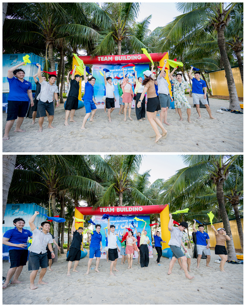 Các đội chơi Hyperlogy bùng nổ khí thế trong hoạt động Teambuilding trên bãi biển