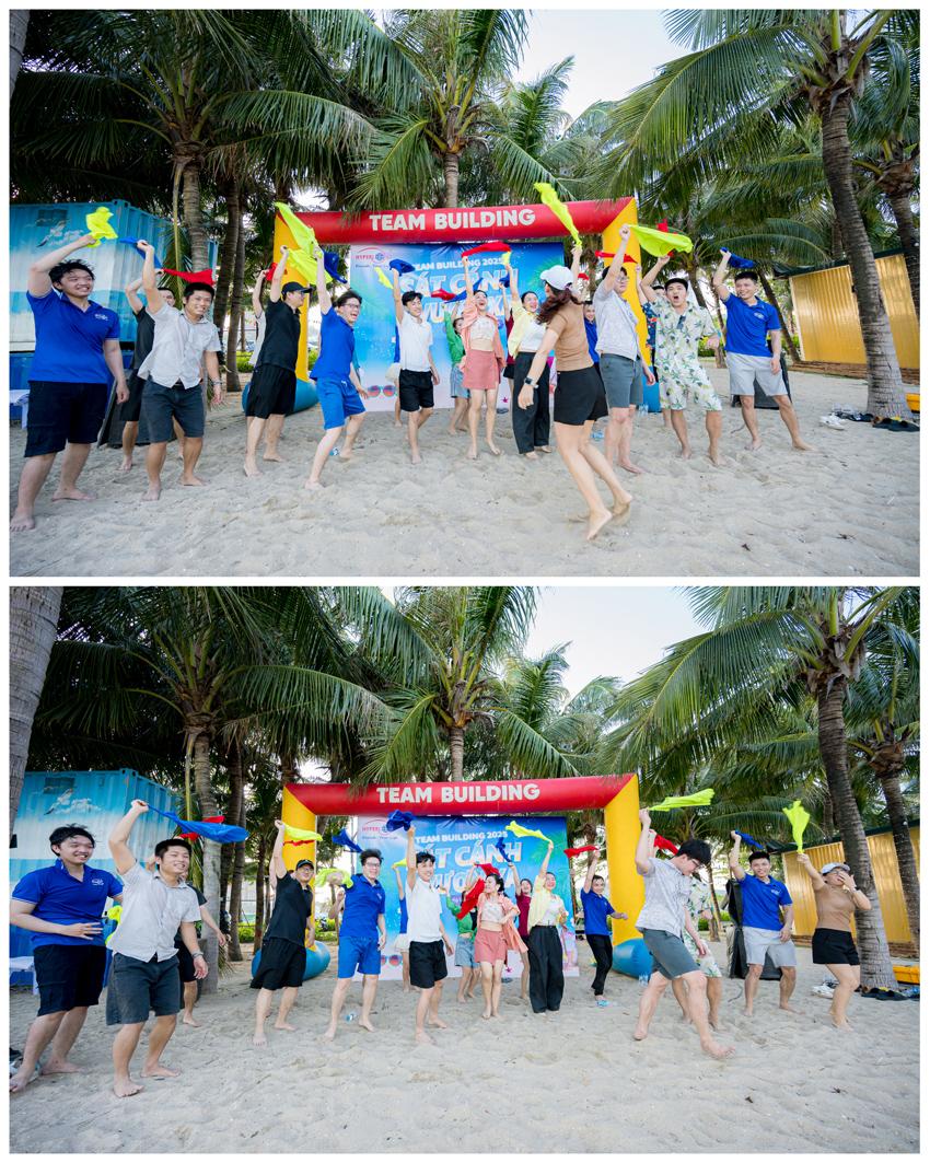 Các đội chơi Hyperlogy bùng nổ khí thế trong hoạt động Teambuilding trên bãi biển