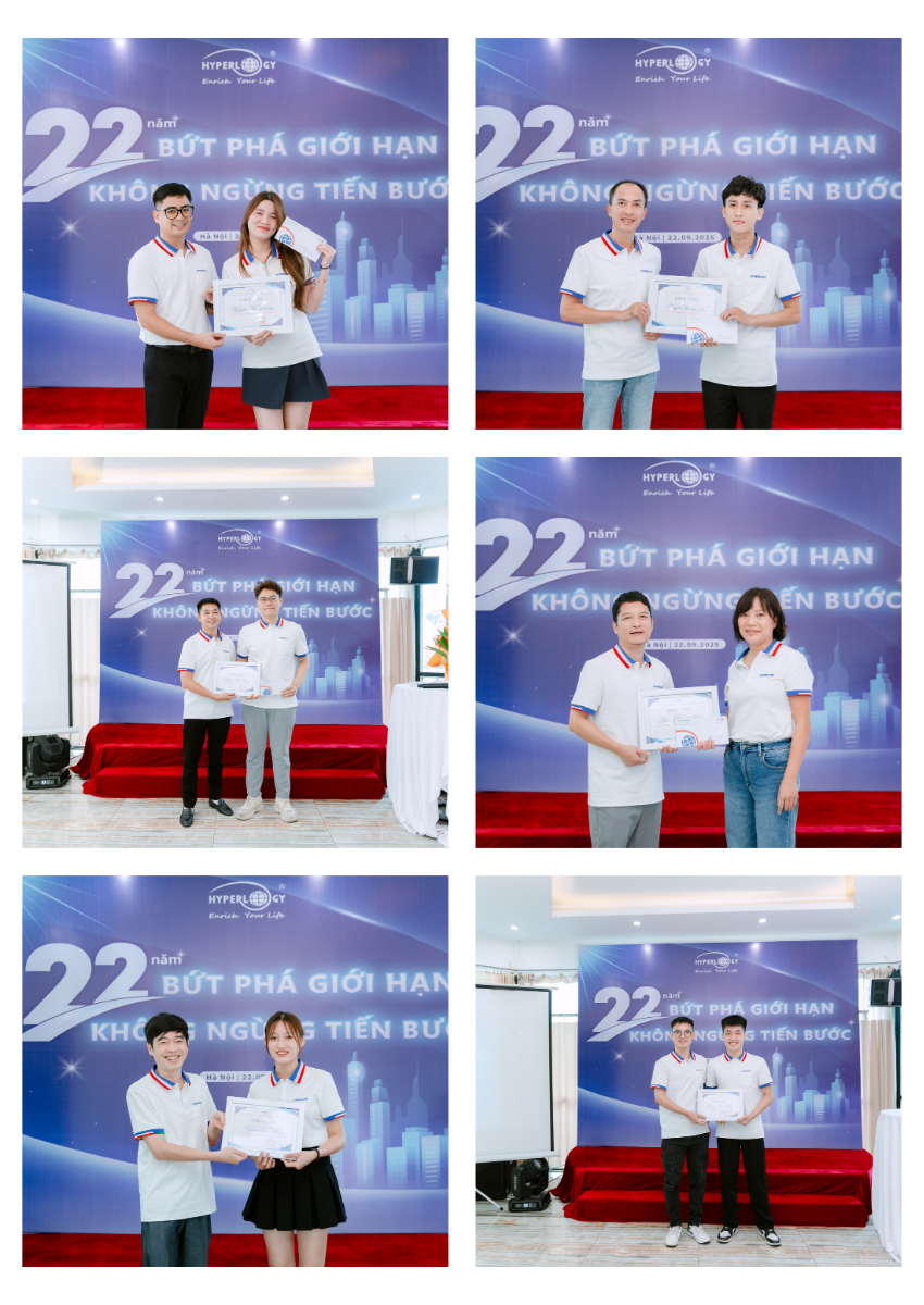 Với tinh thần làm việc hết mình, các bạn đã tạo nên những giá trị tuyệt vời cho công ty.
Chúc mừng các nhân viên xuất sắc